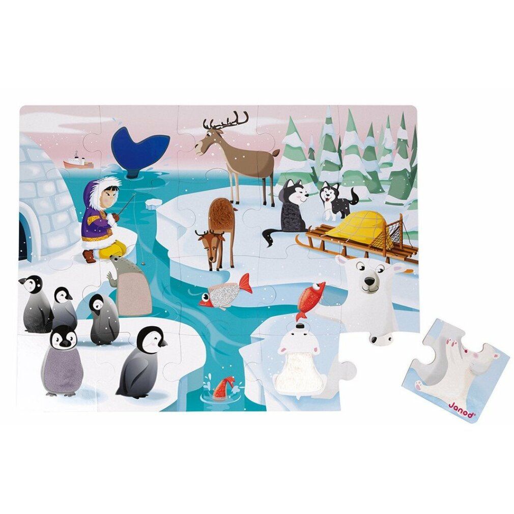 janod Puzzle tattile Vita nel ghiaccio 20 pezzi