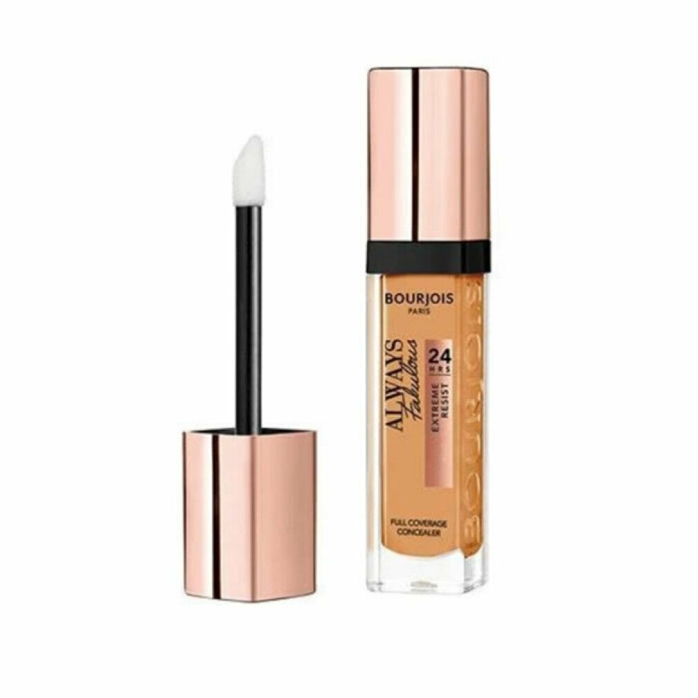 Tubo correttore con tappo rosa e applicatore. Scritta: Always Fabulous, Extreme Resist, Full Coverage Concealer. Contenitore trasparente.