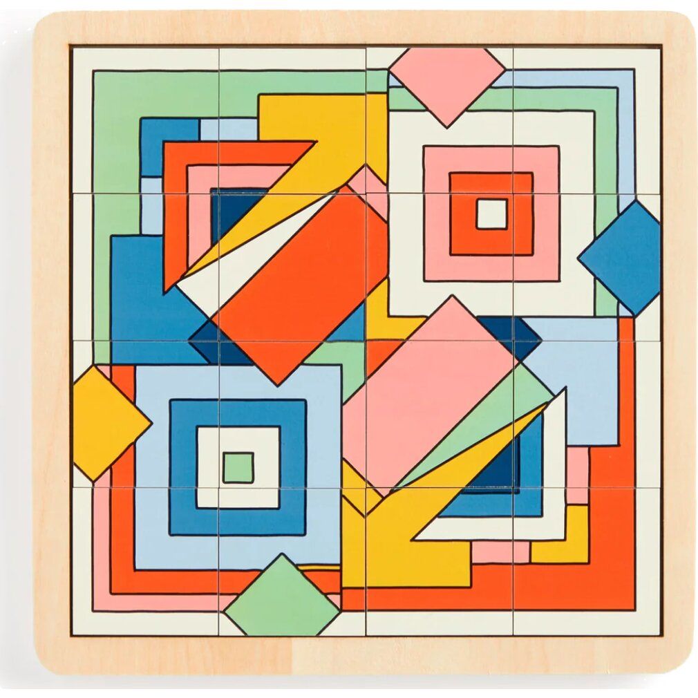 galison Frank Lloyd Wright: Imperial Hotel 2in1 puzzle scorrevole in legno (16 pezzi)