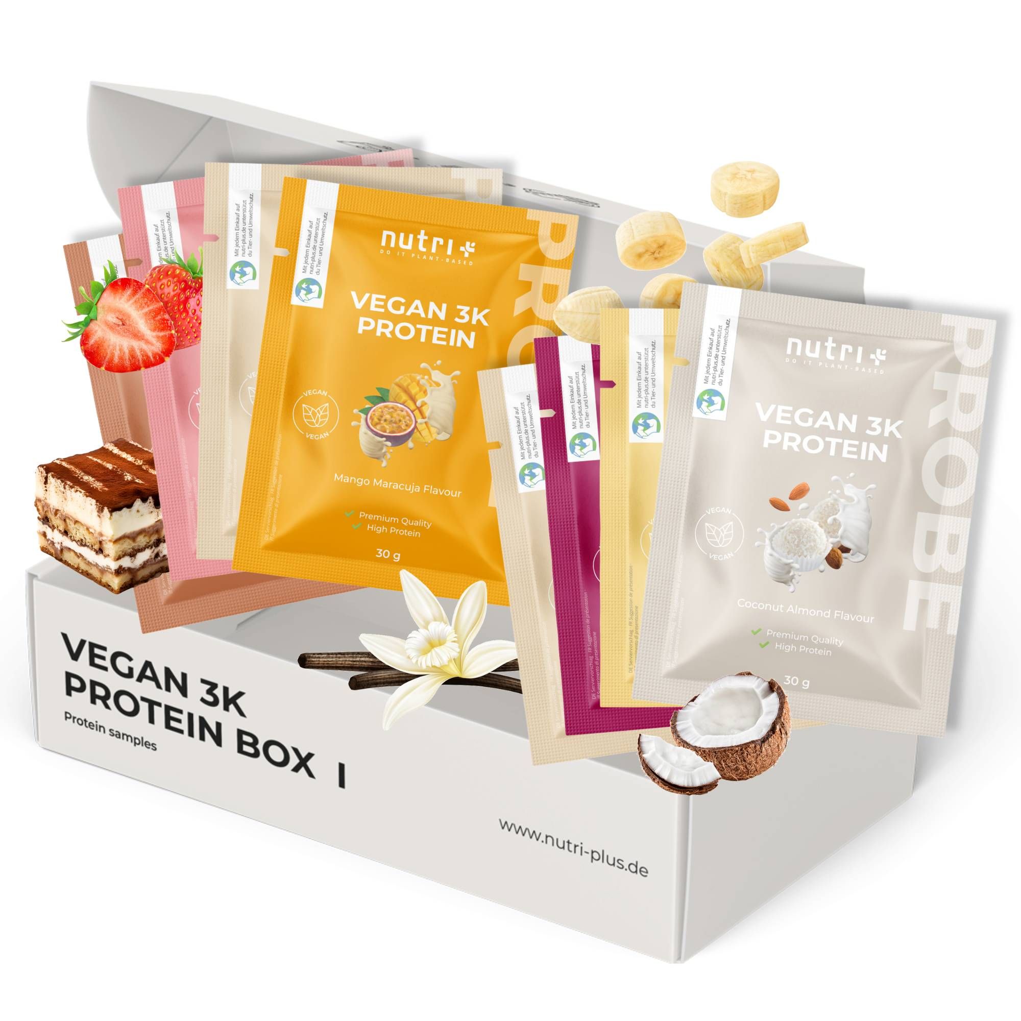 nutri+ Box di Campioni di Proteine Vegane 3K I