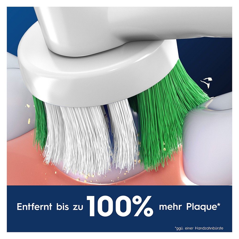Testina pulisce denti e gengive. Rimuove fino al 100% di placca in più.