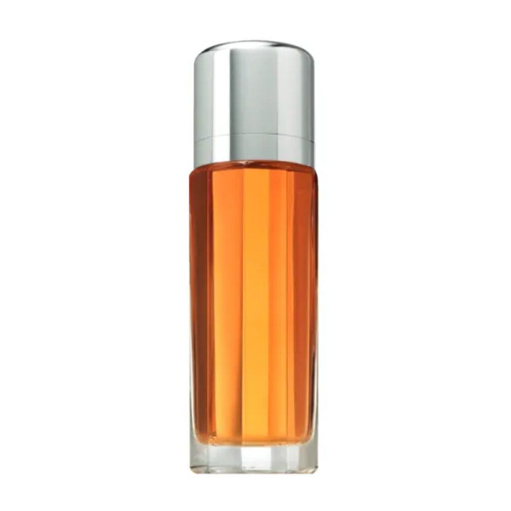 Flacone di profumo con tappo argentato e liquido ambrato. Forma chiara e rettangolare.