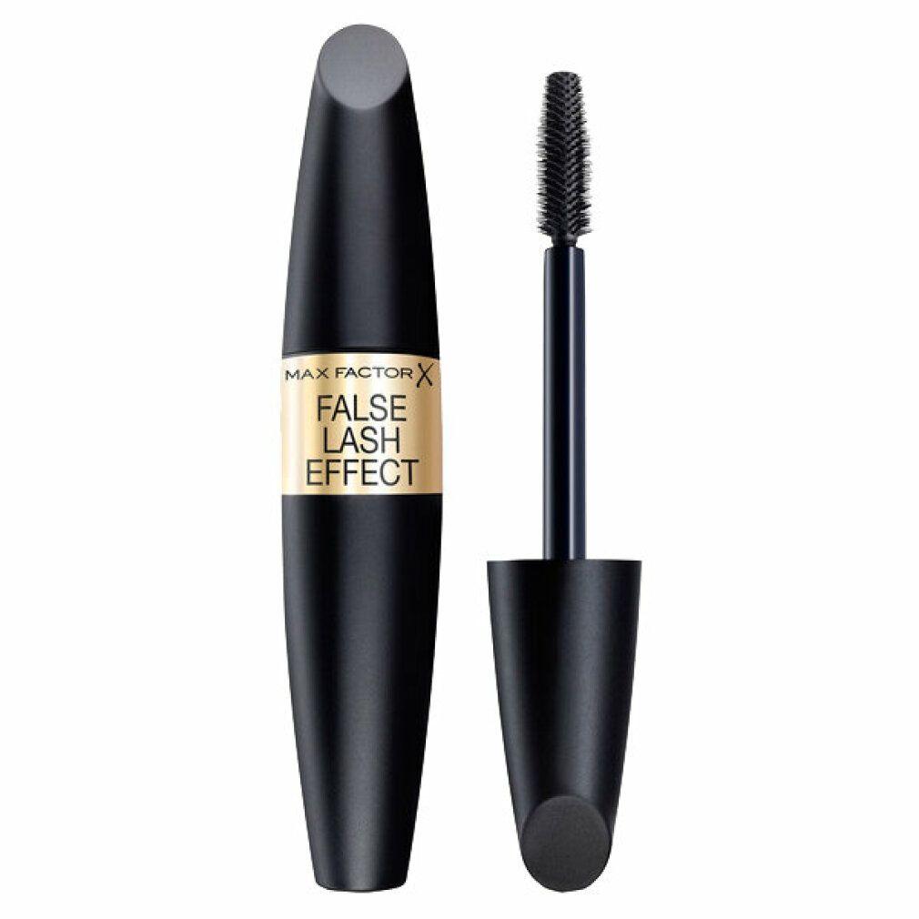 Tubo e spazzola di mascara nero. Scritta: Max Factor False Lash Effect.
