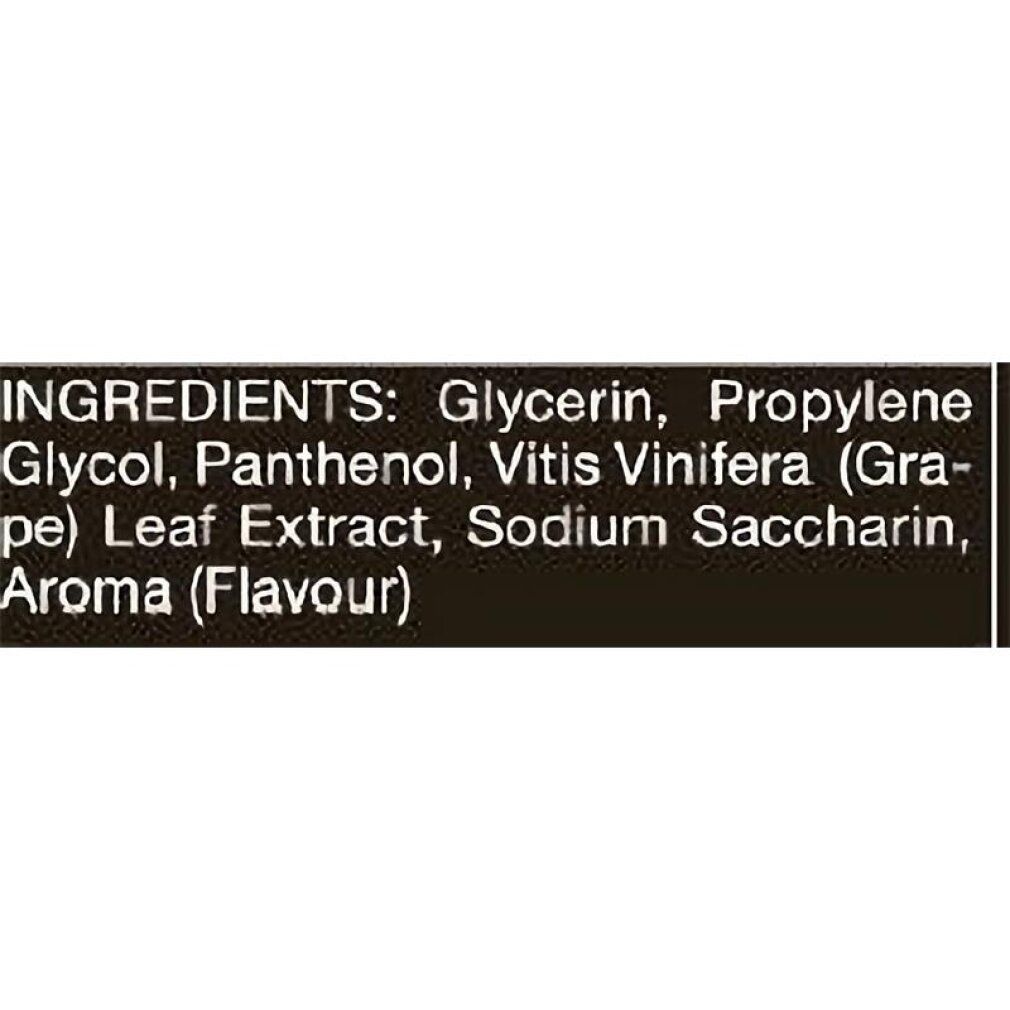 Retro del flacone di lubrificante EROS Tasty Fruits Cherry con elenco ingredienti.
