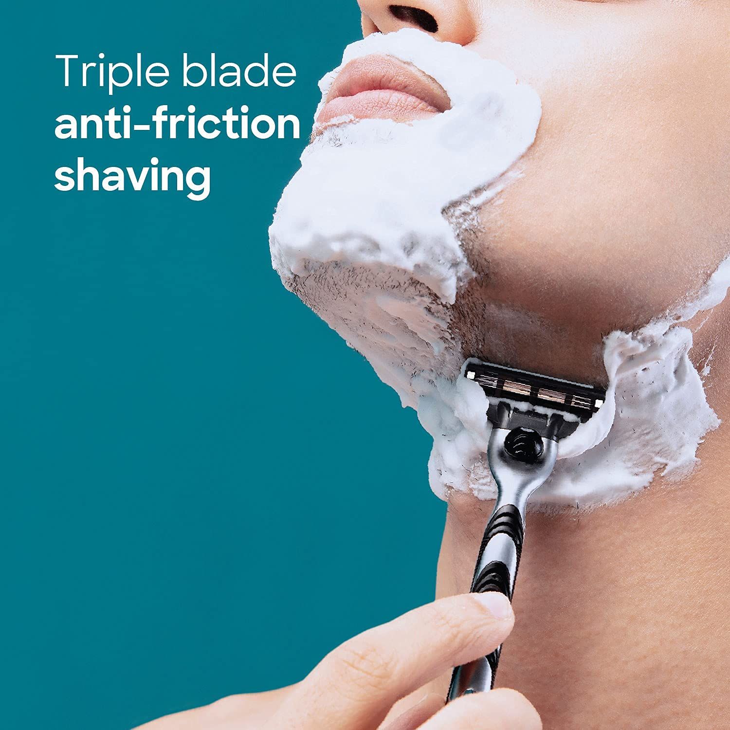 Gillette Mach3 Cartucce di Ricambio Uomo, Pack da 4, Lame Nanosittili e Lubrastrip Potenziata