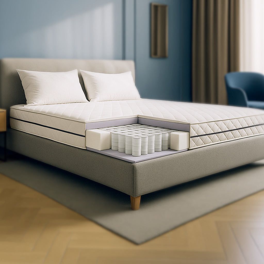 The White Stone Materasso 140x190 con Molle Insacchettate e Waterfoam | Altezza 24