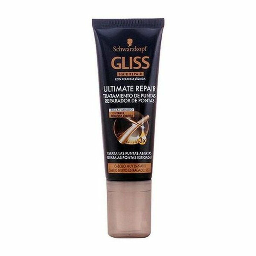 Tubo blu scuro Schwarzkopf Gliss Ultimate Repair. Scritta bianca. Nome e logo visibili. Tappo marrone.
