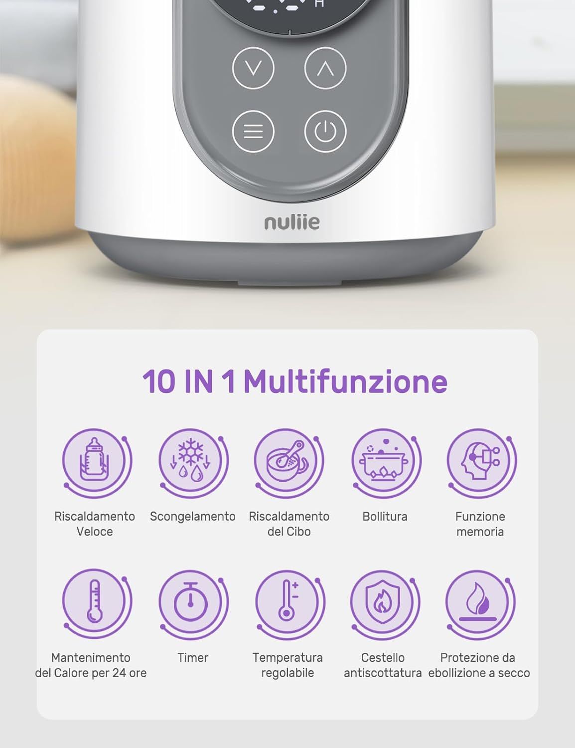 Nuliie Scaldabiberon Elettrico 10-in-1