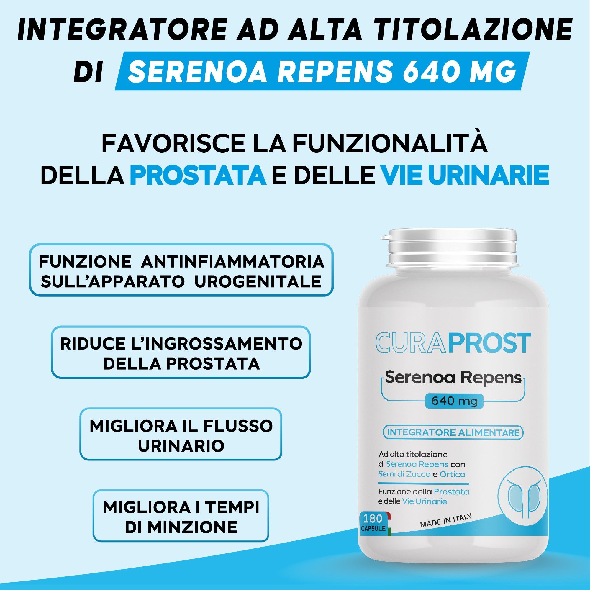 Trico Hair Italy Curaprost Integratore Prostata con Serenoa Repens alta titolazione