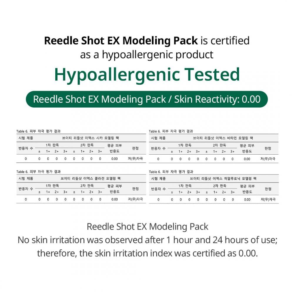 VT COSMETICS Reedle Shot Ex Modeling Pack è testato ipoallergenico.