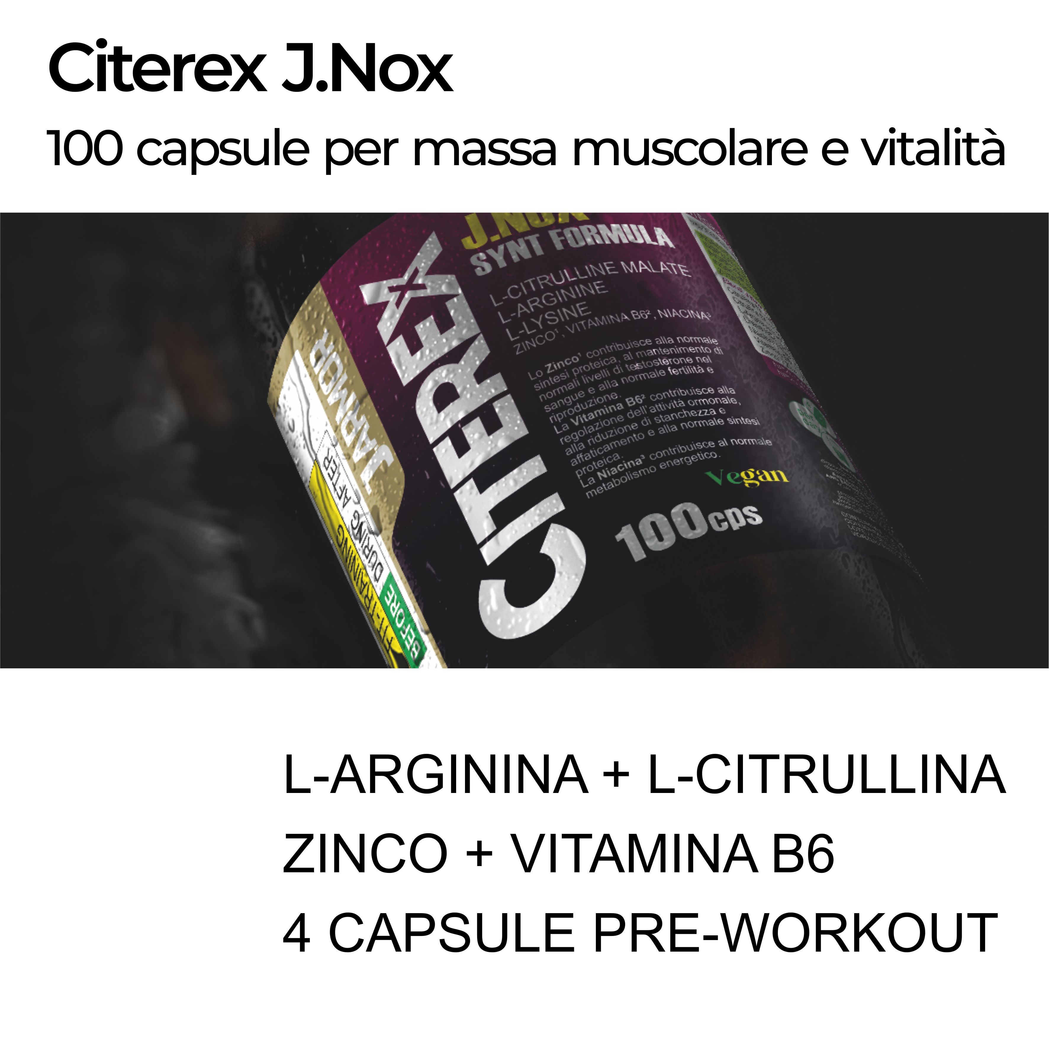 Citerex - Pre-Workout Naturale Senza Caffeina per Energia, Testosterone e Resistenza Muscolare