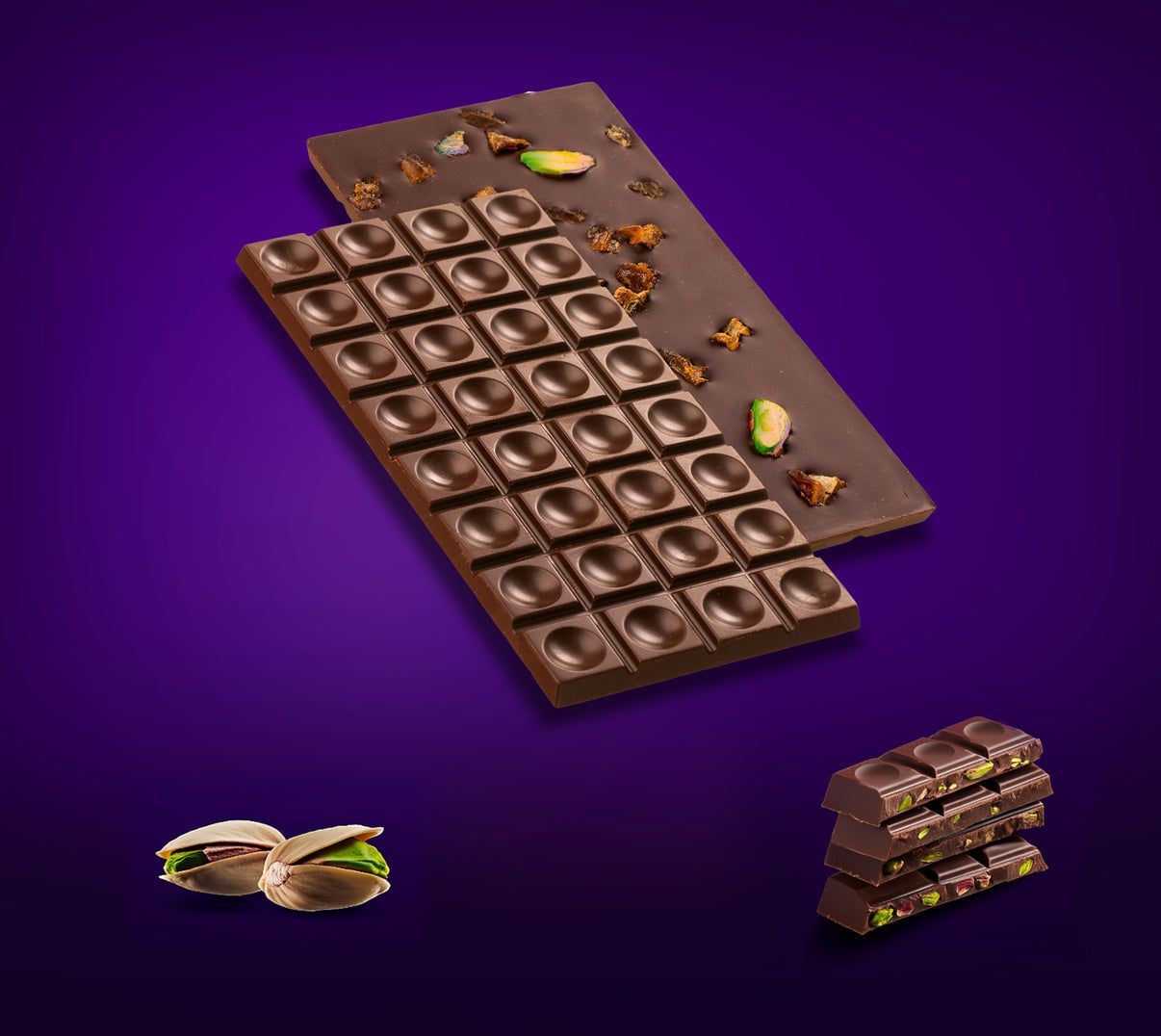 odilia Cioccolato biologico ai datteri con pistacchio 71% cacao
