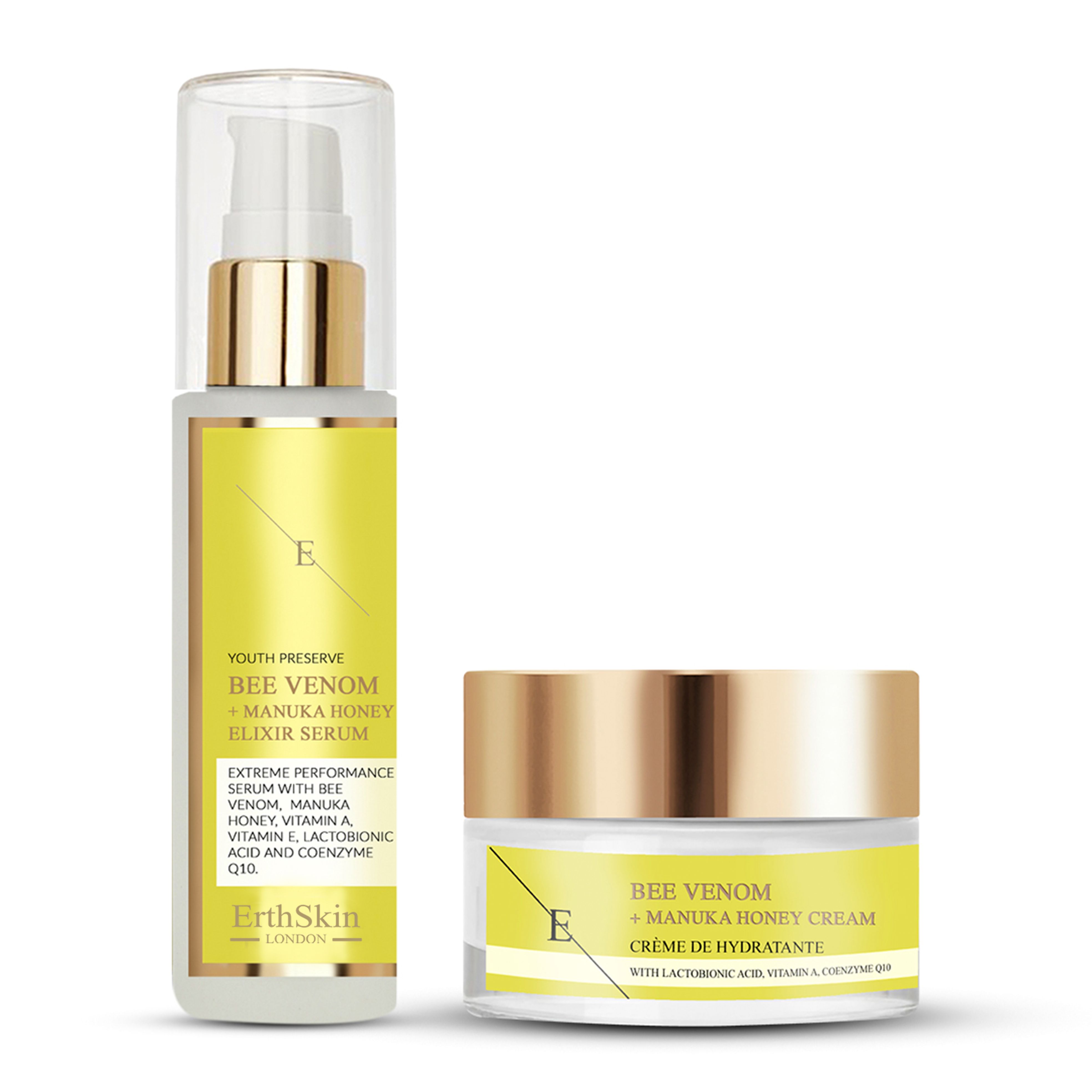 ErthSkin London Veleno d'api + Crema al miele di Manuka + Siero elisir