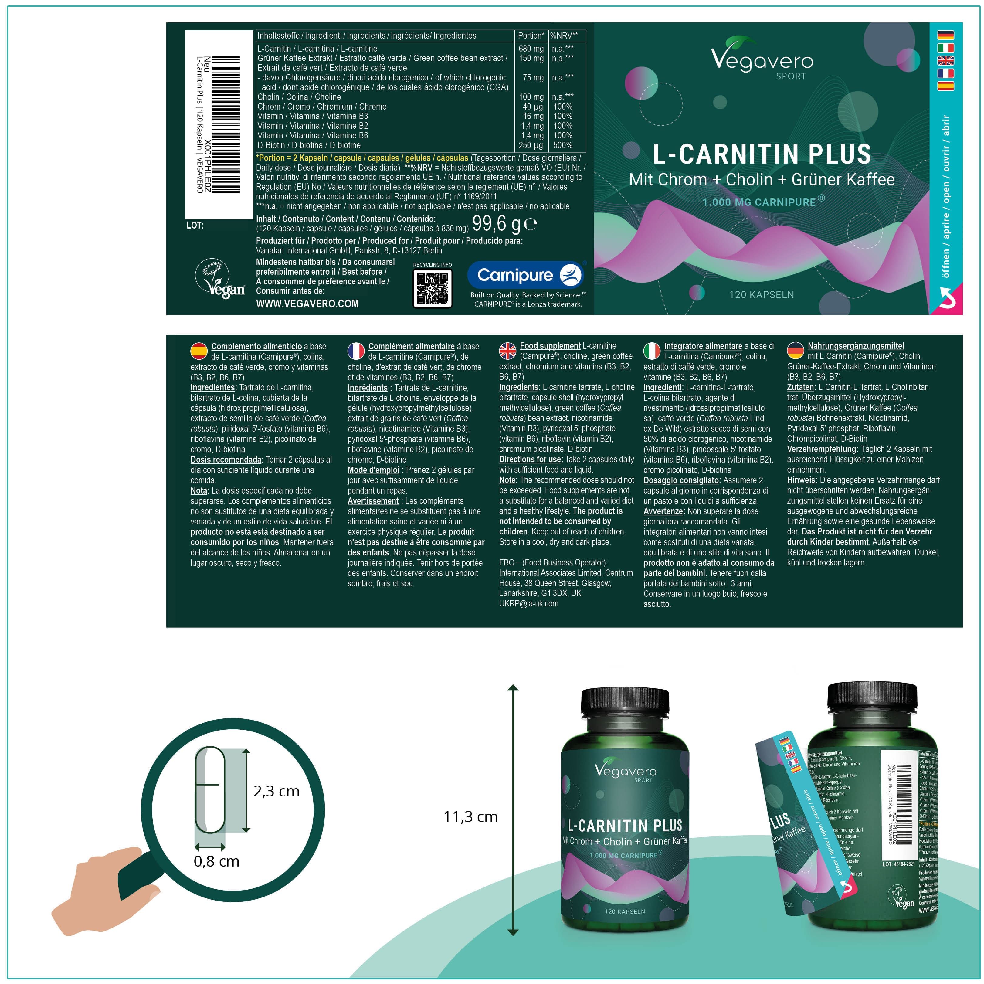 VEGAVERO L-Carnitina Plus