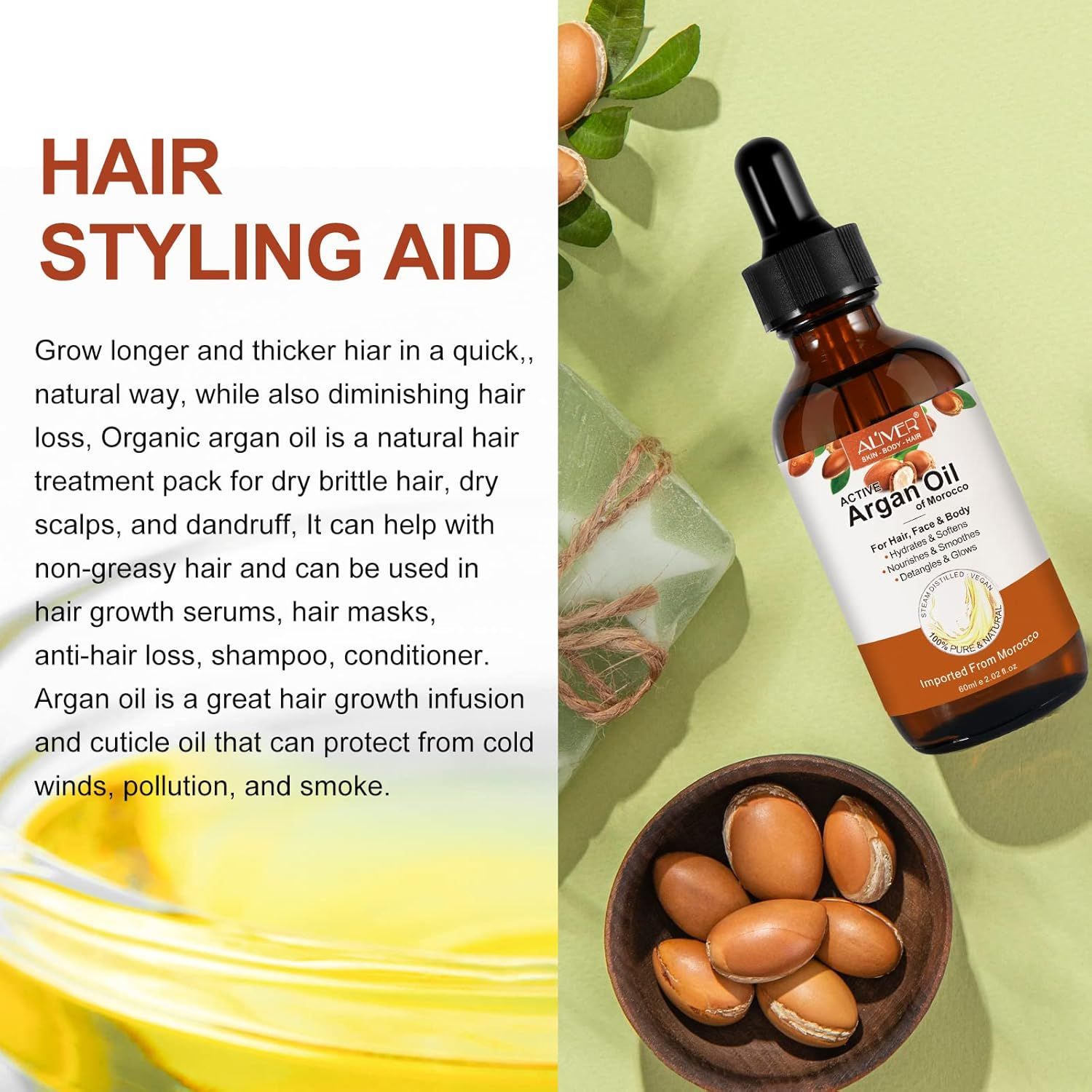Zoxpm Olio di Argan per Capelli