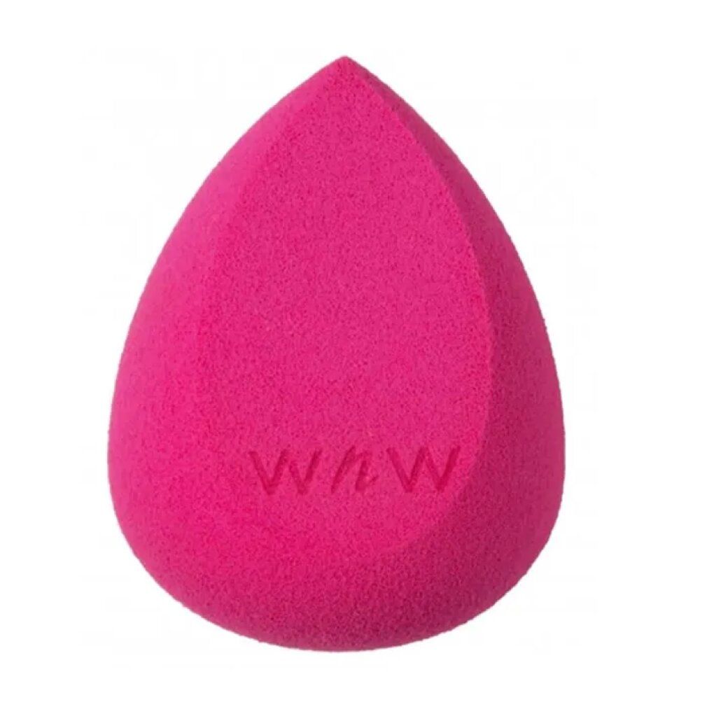 Spugna trucco rosa a goccia. Marchio: Wet n Wild. Con logo in rilievo.