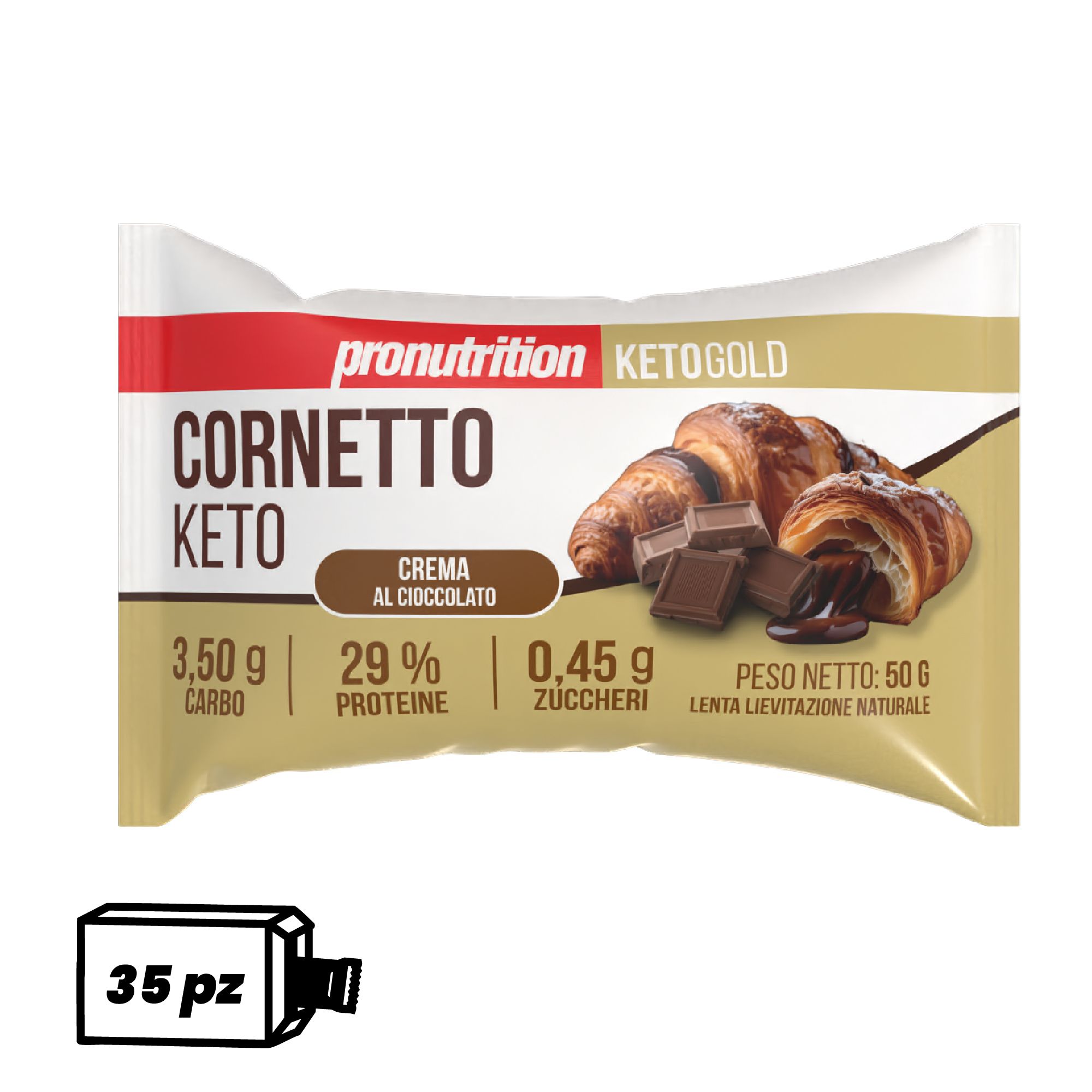 Pronutrition Cornetto keto (35 pezzi x 50 gr, Crema al cioccolato)