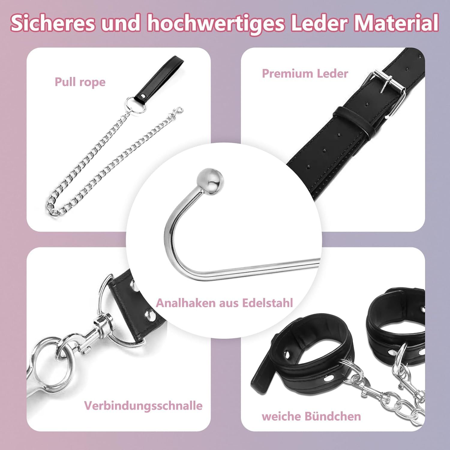 YICOCO set bondage con gancio anale e sistemi di fissaggio, kit di accessori intimi