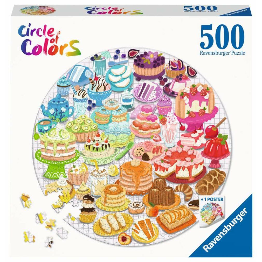 Puzzle rotondo ravensburger cerchio di colori: dolci colorati 500 pezzi