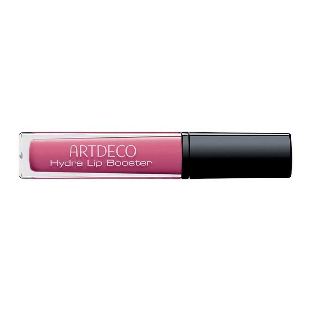 Artdeco Hydra Lip Booster. Lucidalabbra rosa in contenitore trasparente con tappo nero. Scritta: ARTDECO, Hydra Lip Booster.