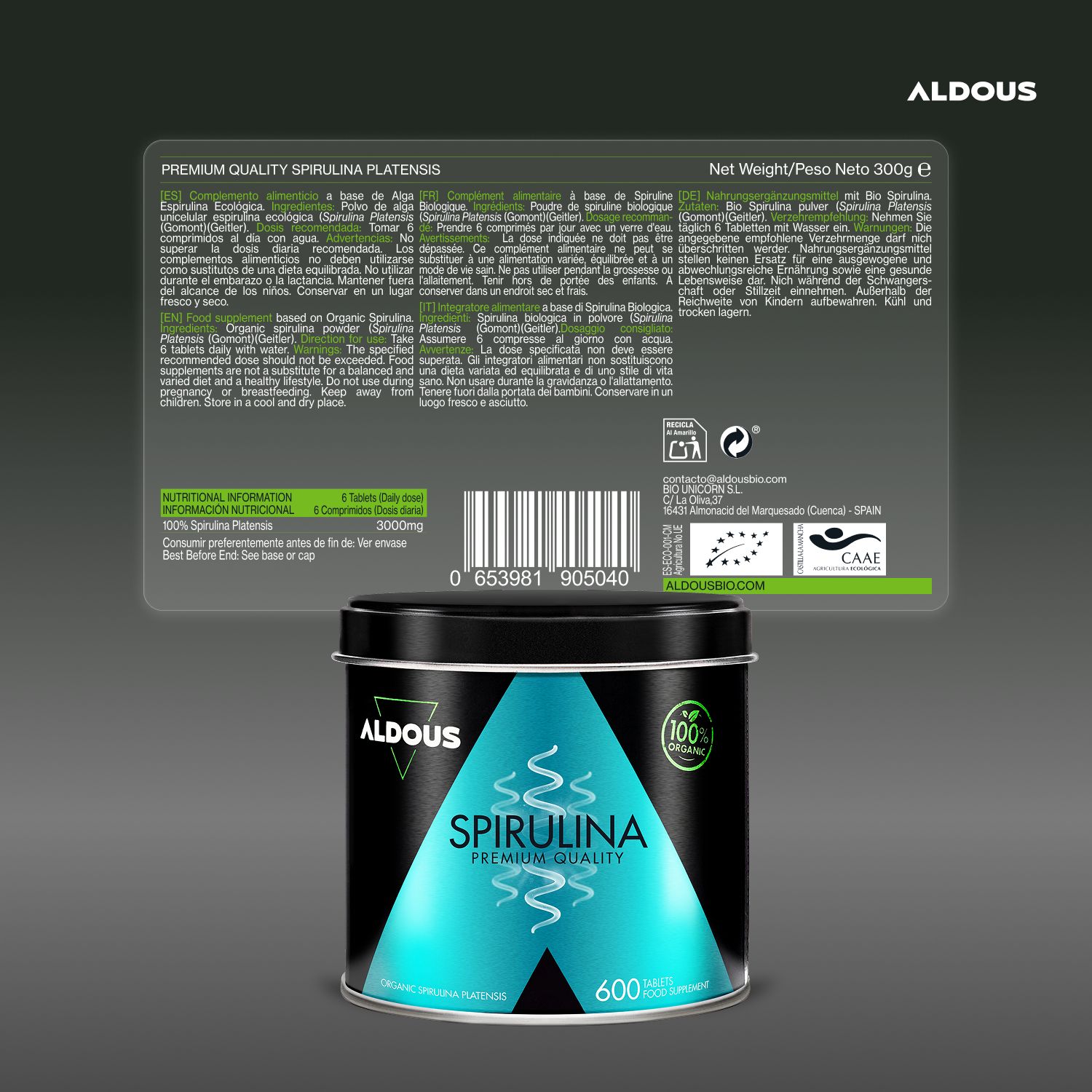 Aldous - Spirulina Bio - Depurativo