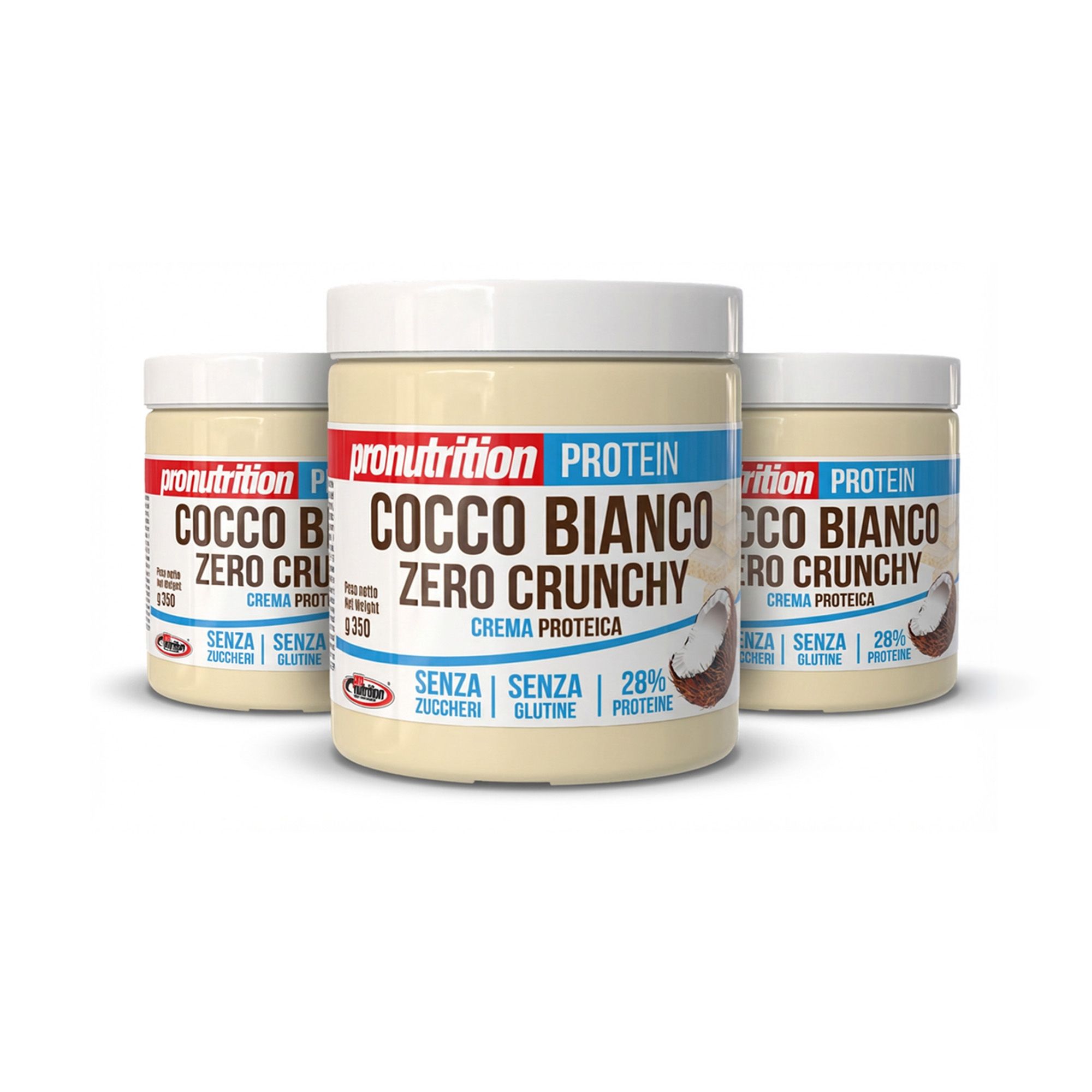 Pronutrition Crema proteica zero - Biancococco Crunchy - Senza zuccheri - Ricca di proteine
