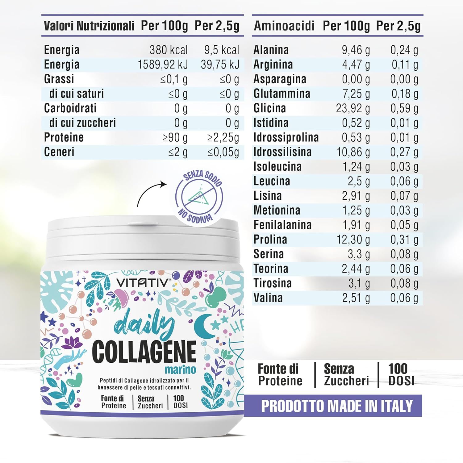 VITATIV® Daily Collagene Marino Idrolizzato in Polvere - 250 g
