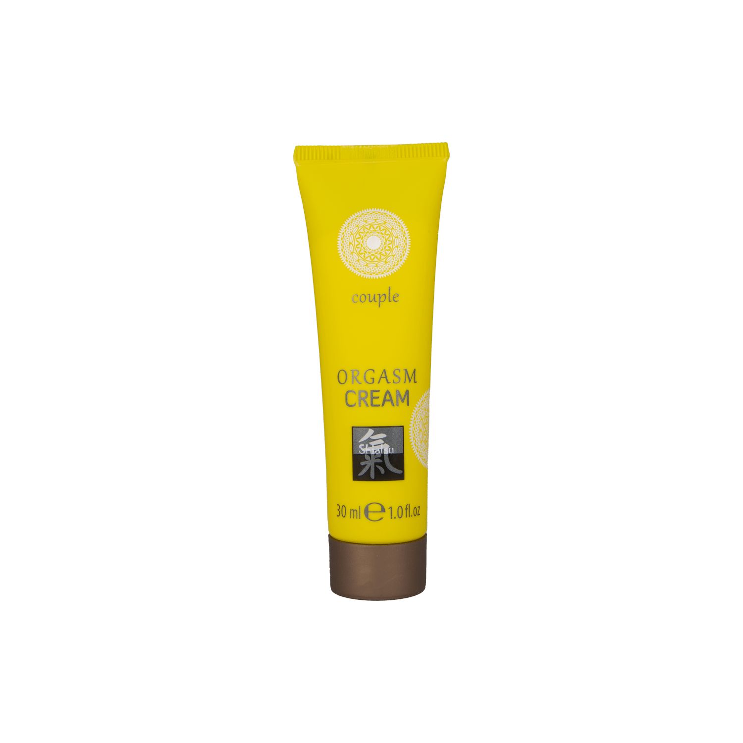 Tubo giallo di crema orgasmo, 30 ml.