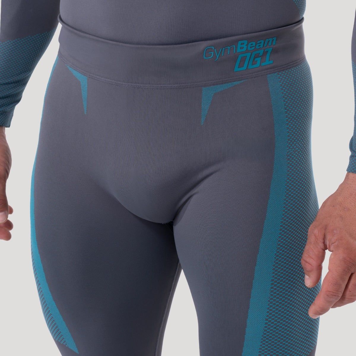 GymBeam Leggings uomo seamless grigi e blu