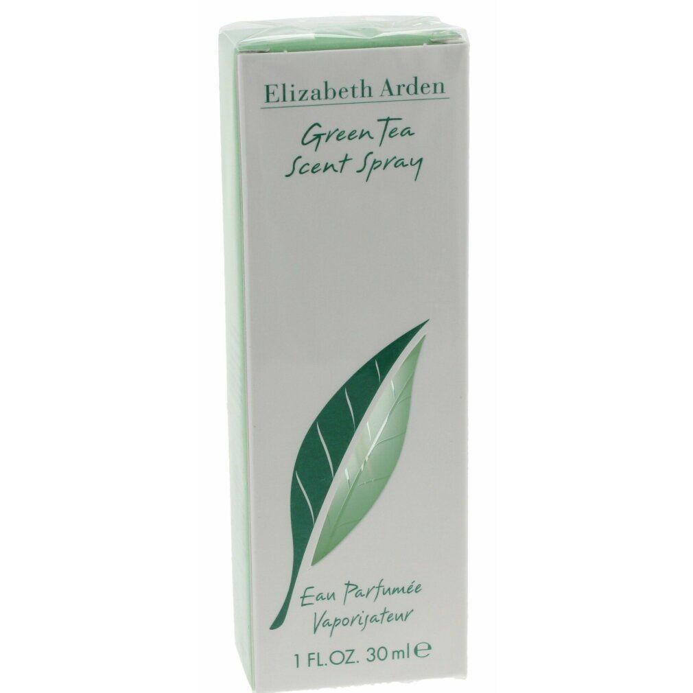Confezione di Green Tea Scent Spray. Scatola rettangolare con logo foglia e nome del prodotto. 1 FL.OZ. 30ml.