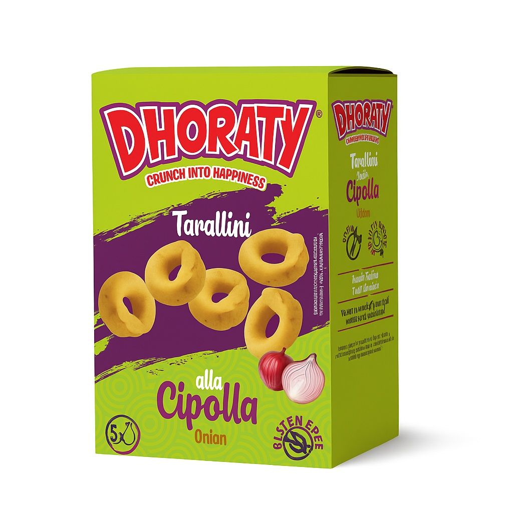 Taralli alla cipolla senza glutine Dhoraty snack croccanti 5x30g - Moramarco