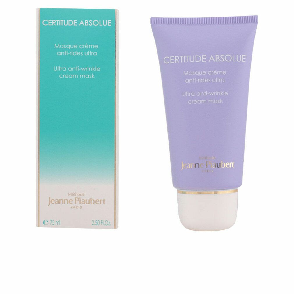 Tubo e scatola lilla. Scritta: CERTITUDE ABSOLUE, Masque crème anti-rides ultra, Ultra anti-wrinkle cream mask. Marchio Jeanne Piaubert. Scatola: 75 ml.