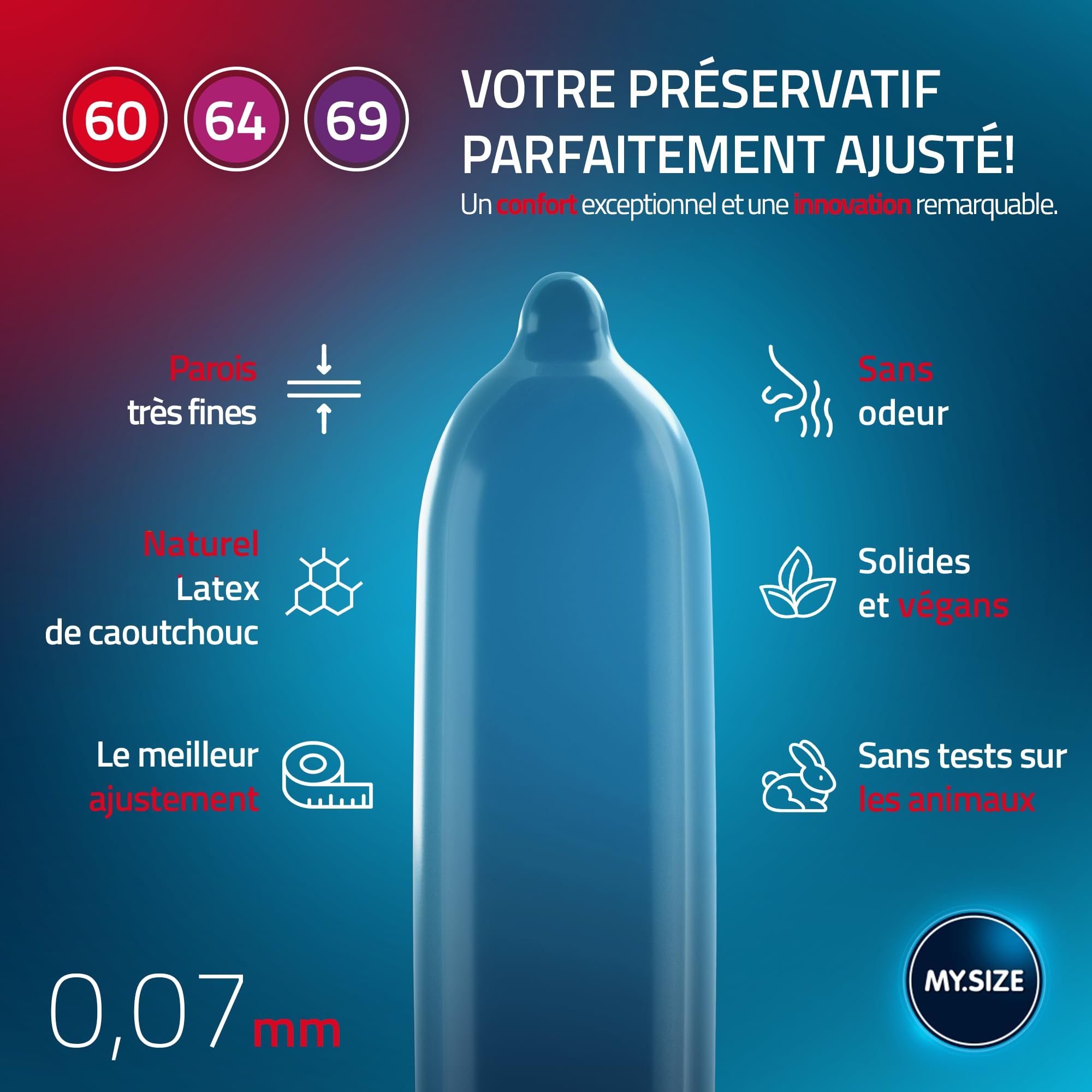 Preservativo MY.SIZE Classic: sottile, lattice naturale, inodore, 0,07 mm.