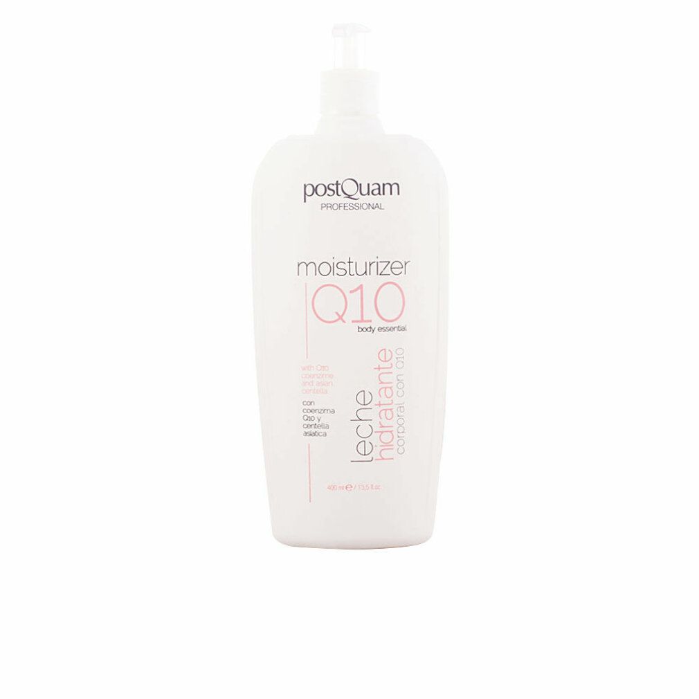 Flacone bianco con dosatore. Prodotto: moisturizer Q10. Testo sul flacone.