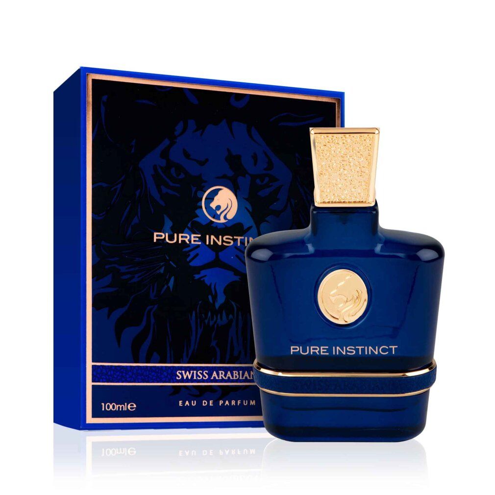 Flacone in vetro blu scuro con tappo e confezione dorati. Contiene 100 ml di Eau de Parfum.