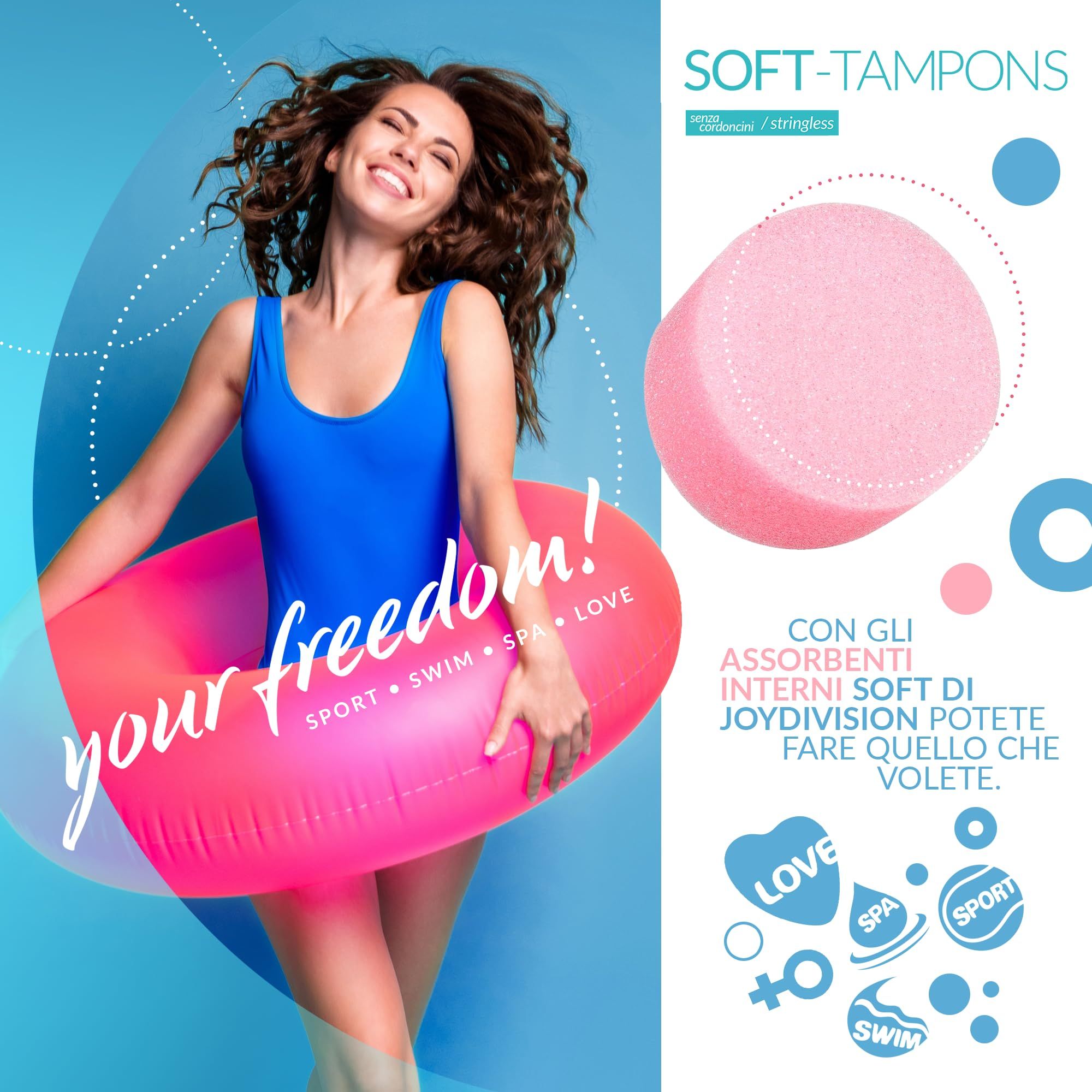 Confezione JOYDIVISION Soft-Tampons Professional, 50 pezzi, Made in Germany.