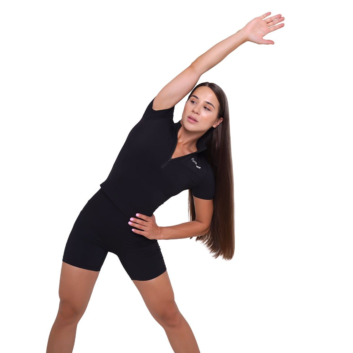 GymBeam T-shirt donna cropped Ignite nera slim a manica corta