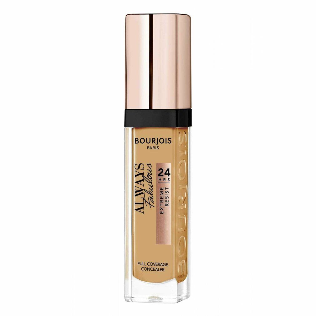Tubo correttore con tappo rosa. Scritta: Always Fabulous, Extreme Resist, Full Coverage Concealer. Contenitore trasparente.