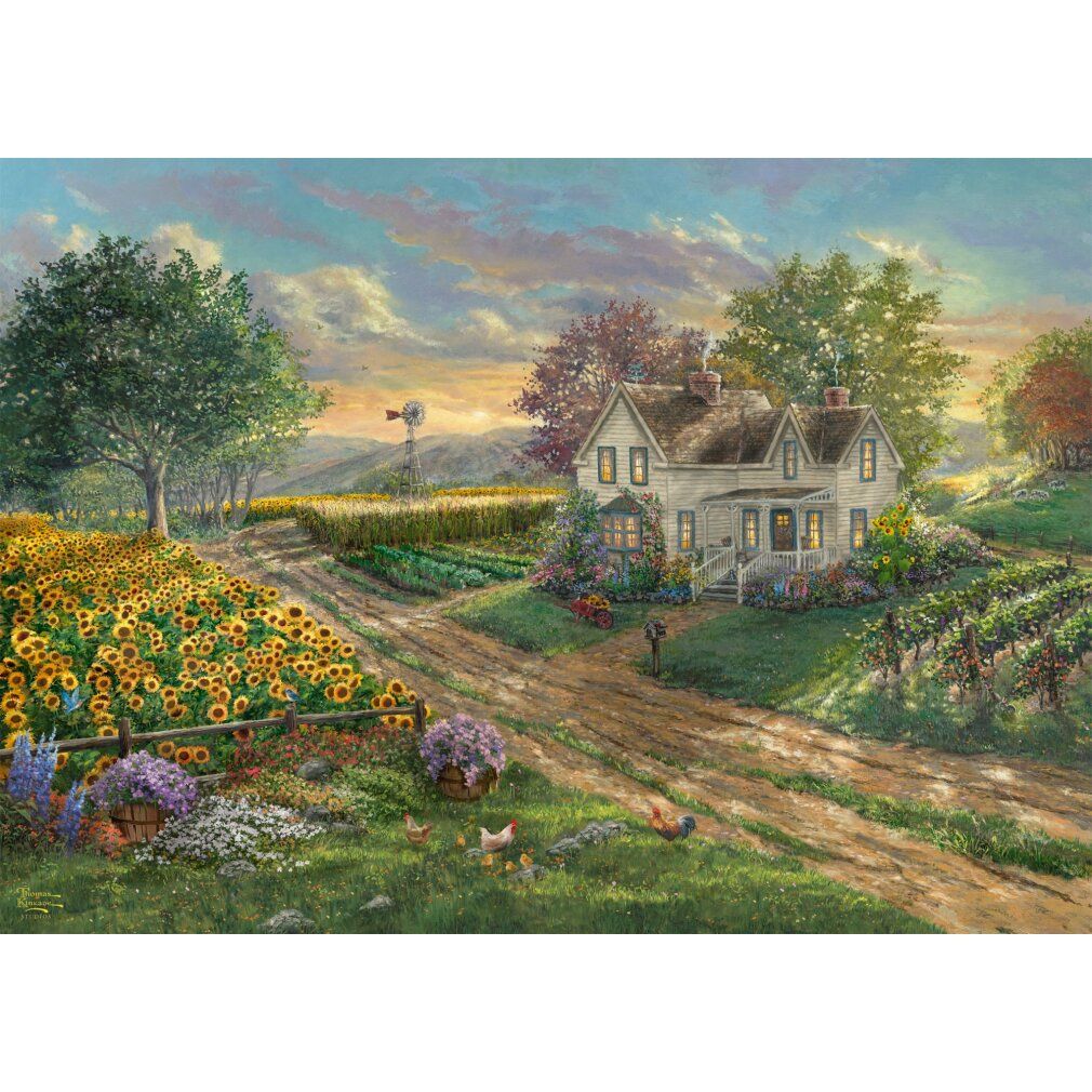 Studi Thomas Kinkade: Campi di girasoli (1000 pezzi)