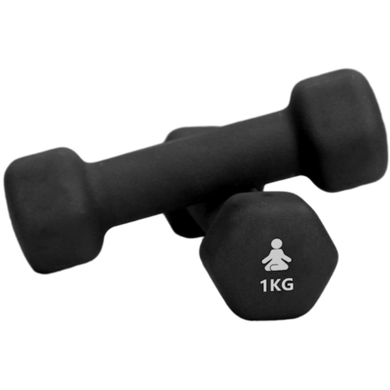 FITPADDY - Coppia pesi manubri dumbbell testa esagonale 1 kg neri