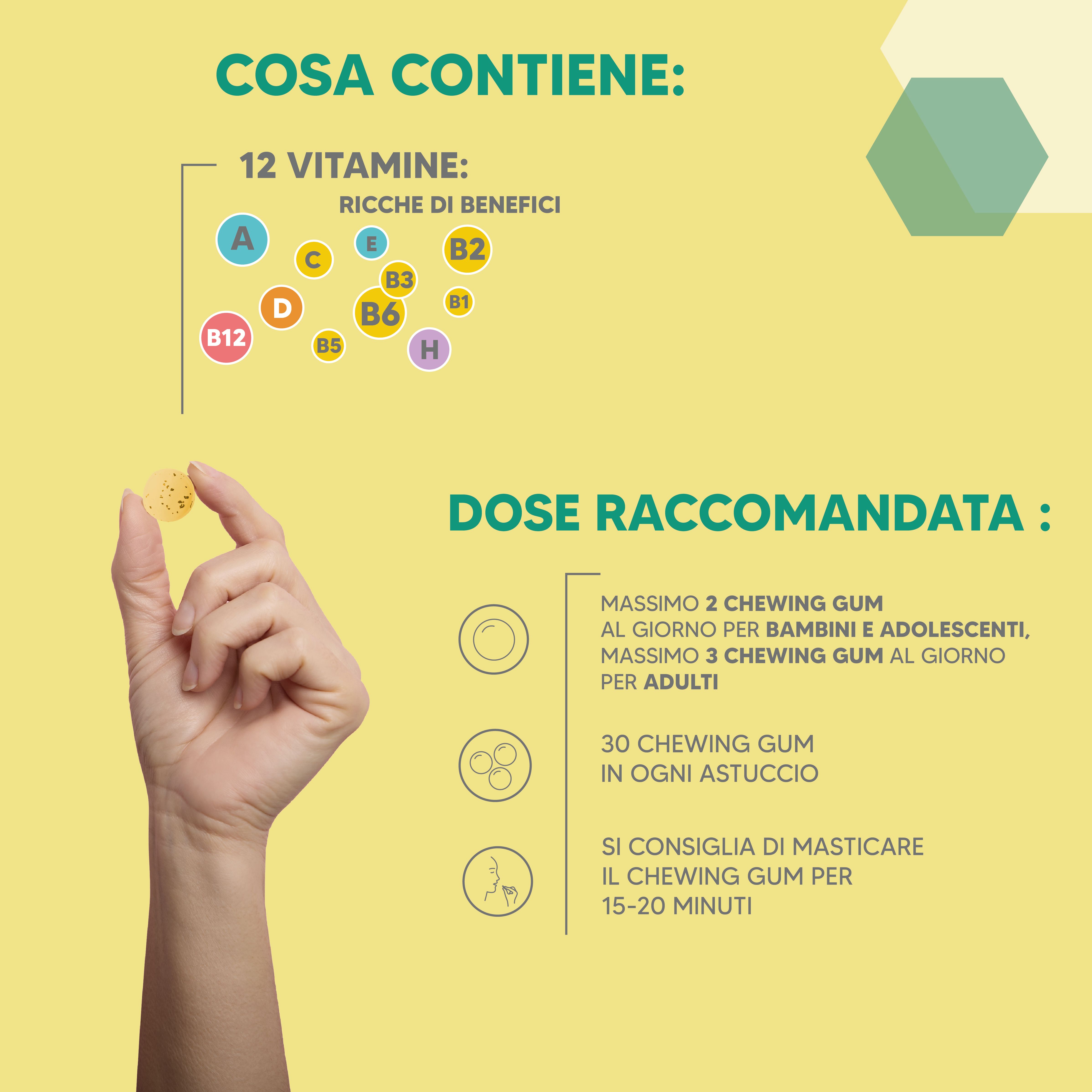 NTP BIOTECH - Multivit Gum - Multivitaminico in chewing gum per adulti e bambini