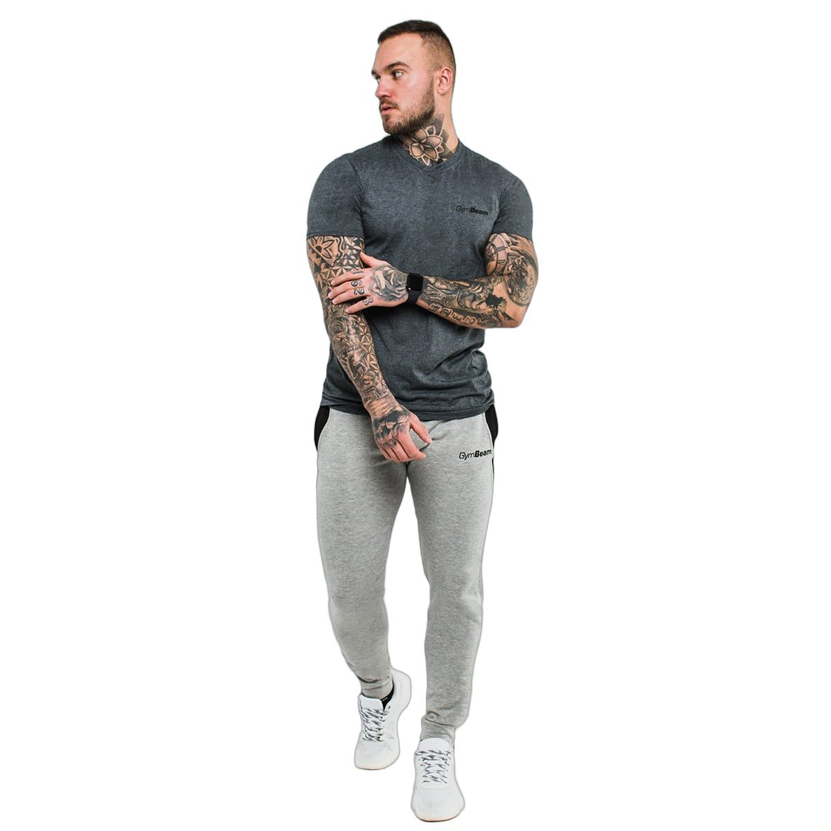 GymBeam T-shirt uomo Basic vestibilità regular manica corta Dark Grey