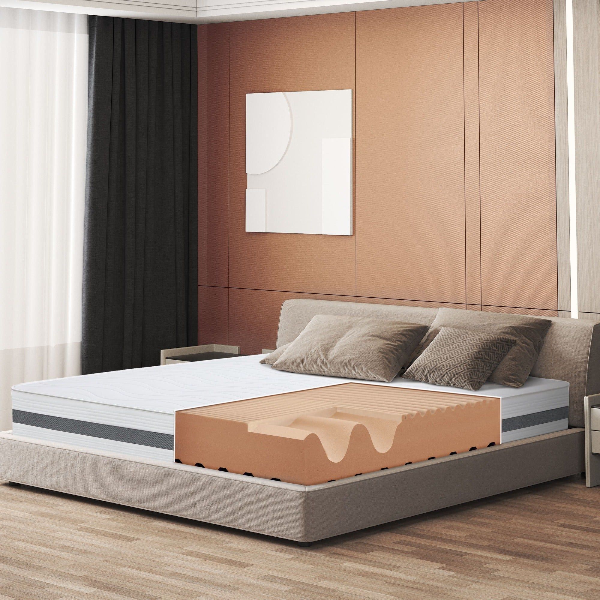 The White Stone Materasso Singolo 100x190 cm in Memory Antibatterico | Altezza 25 cm