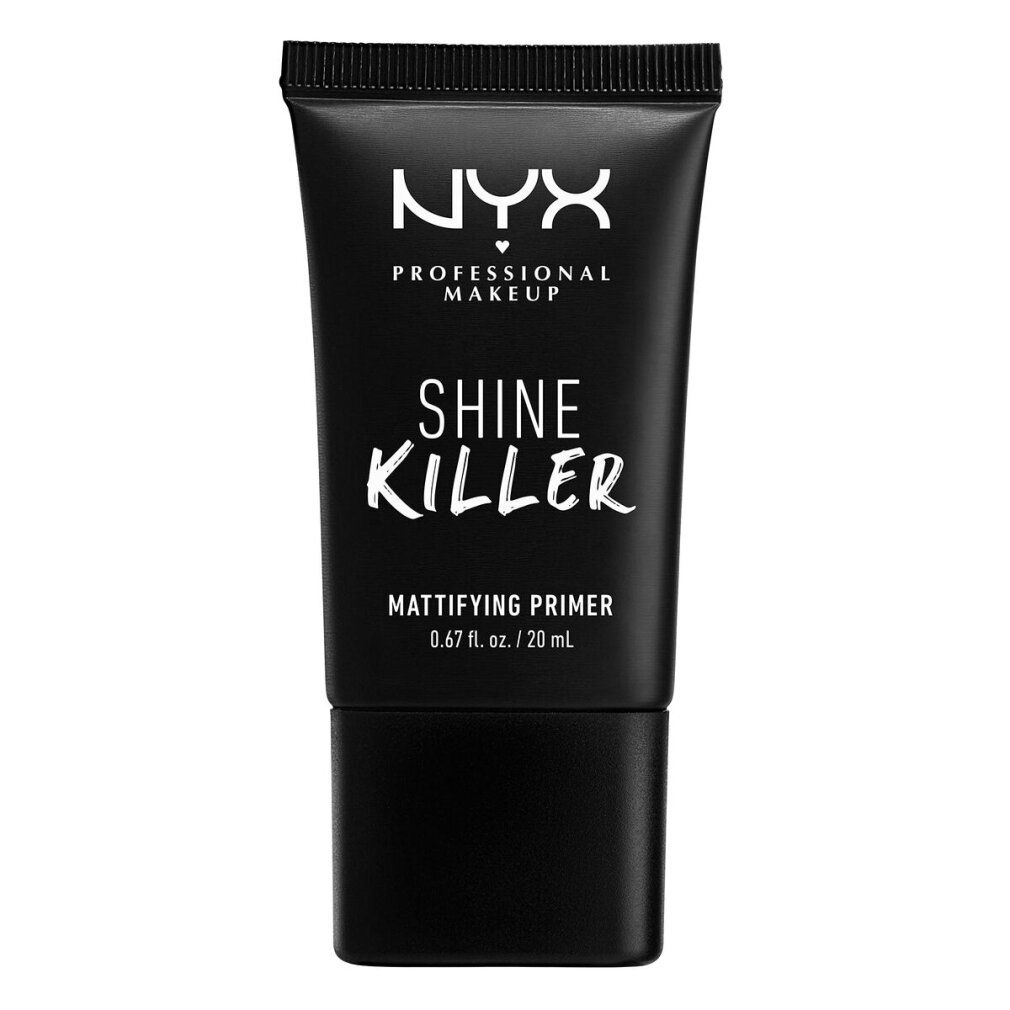 Tubo nero con stampa bianca. Contiene NYX PROFESSIONAL MAKEUP, SHINE KILLER, Mattifying Primer. 20 ml.