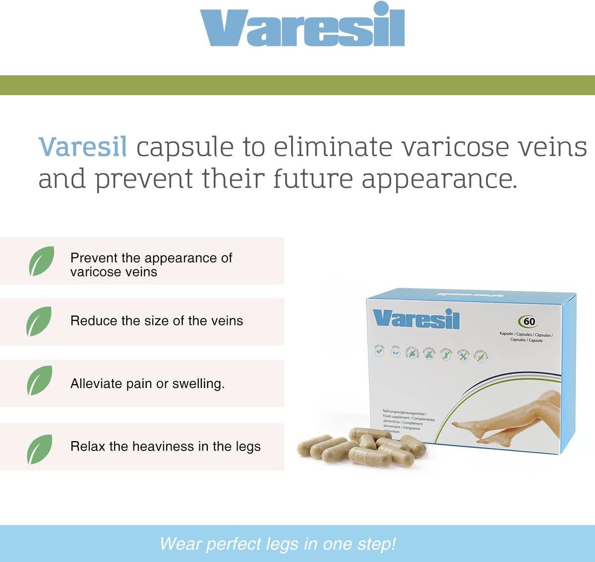 500Cosmetics Varesil Sollievo immediato vene varicose