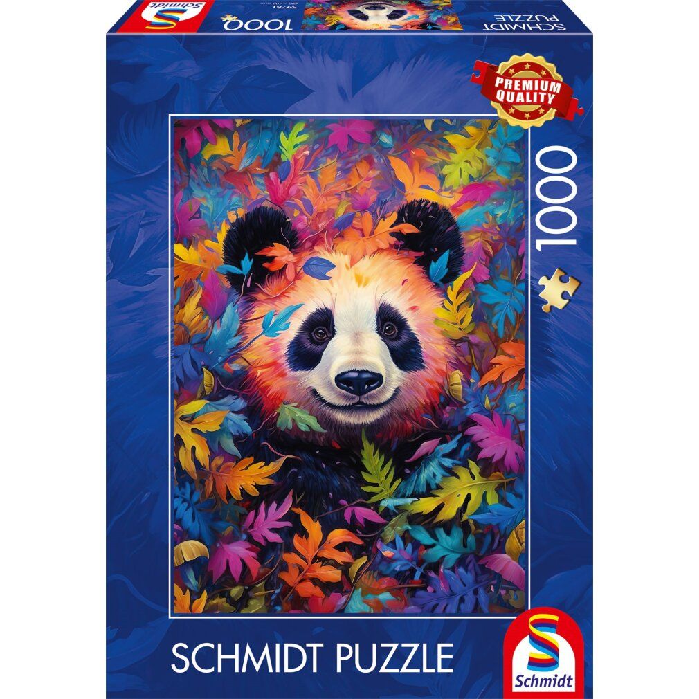 Orso panda nella foresta arcobaleno (1000 pezzi)