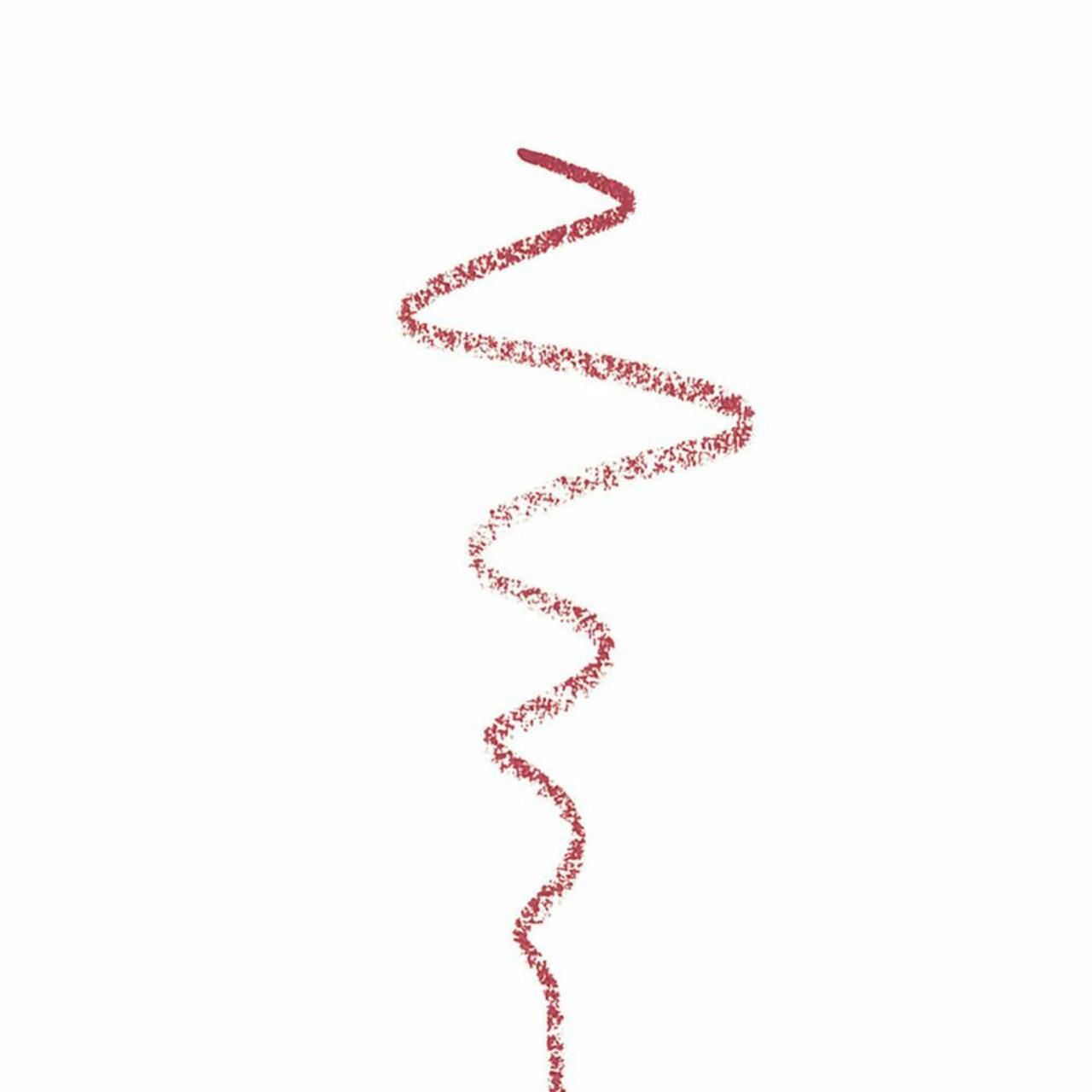 Tratto di matita labbra rossa su sfondo bianco. A forma di onda.