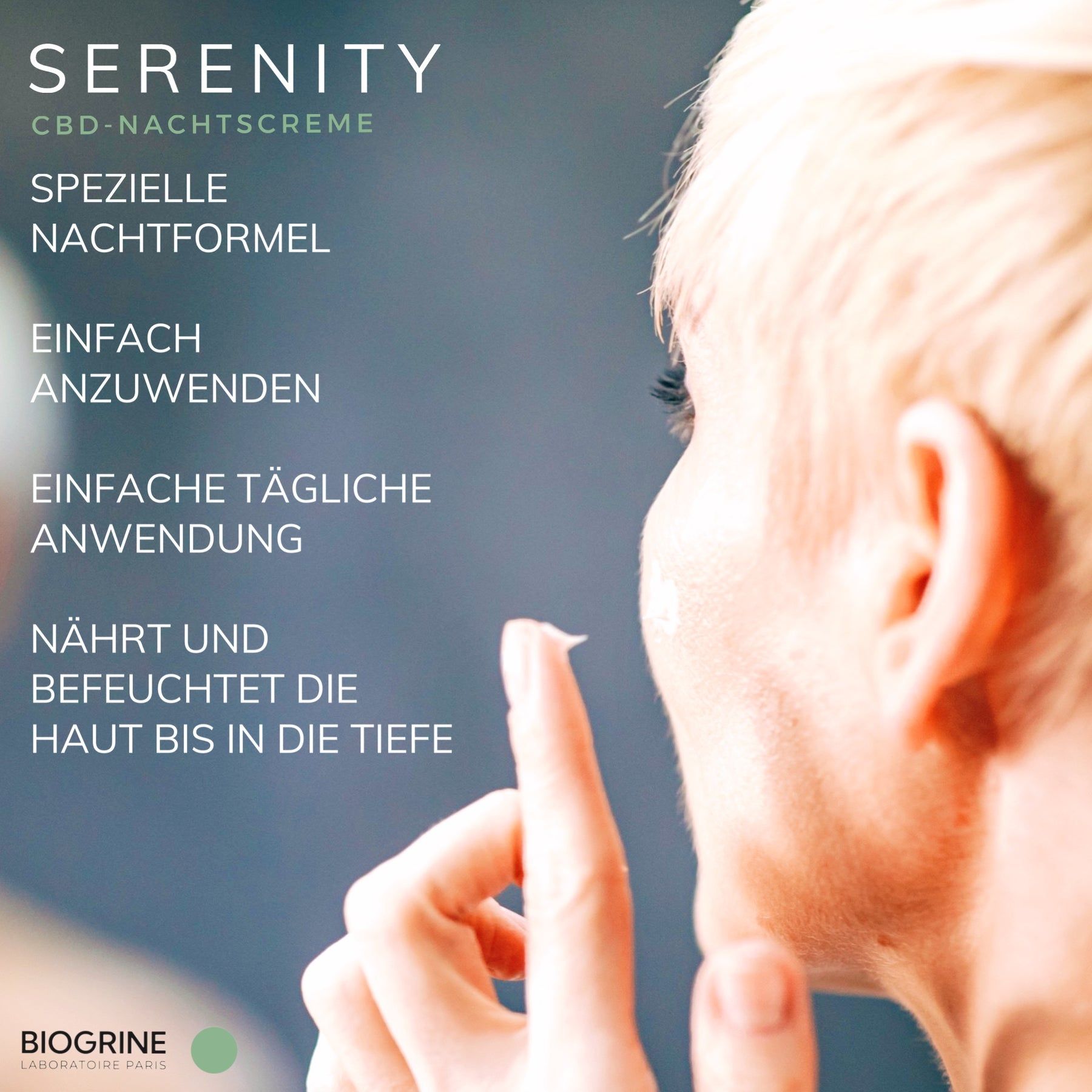 BIOGRINE Crema notte rivitalizzante "SERENITY" – CBD e tè verde