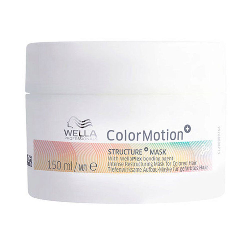 Maschera Structure Wella ColorMotion+. Vaso bianco con nome del prodotto. Logo e nome del prodotto ben visibili. 150 ml.