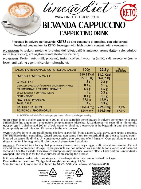 Confezione di 7 Keto Penne, tempo di cottura 6-7 minuti, peso netto 50g.
